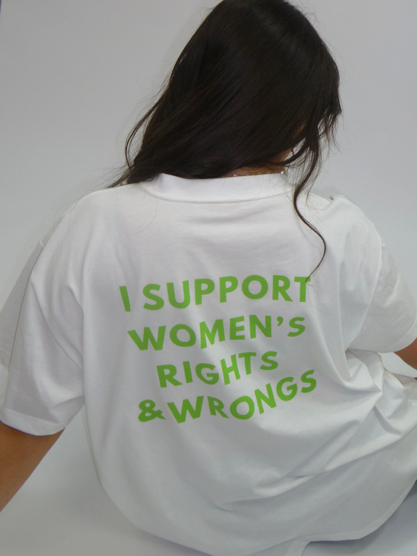I SUPPORT WOMEN'S RIGHTS & WRONGS OVERSIZED TEE